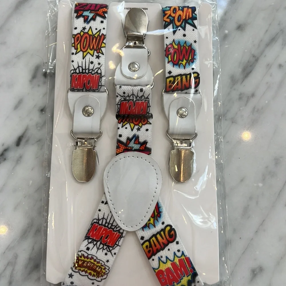 New London Bridge Boys Super Hero Bow tie and Suspender Set